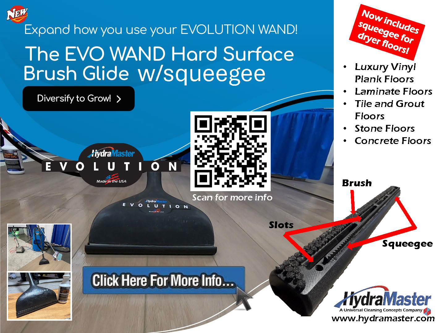 Evo Wand Hard Surface Glide with Squeegee