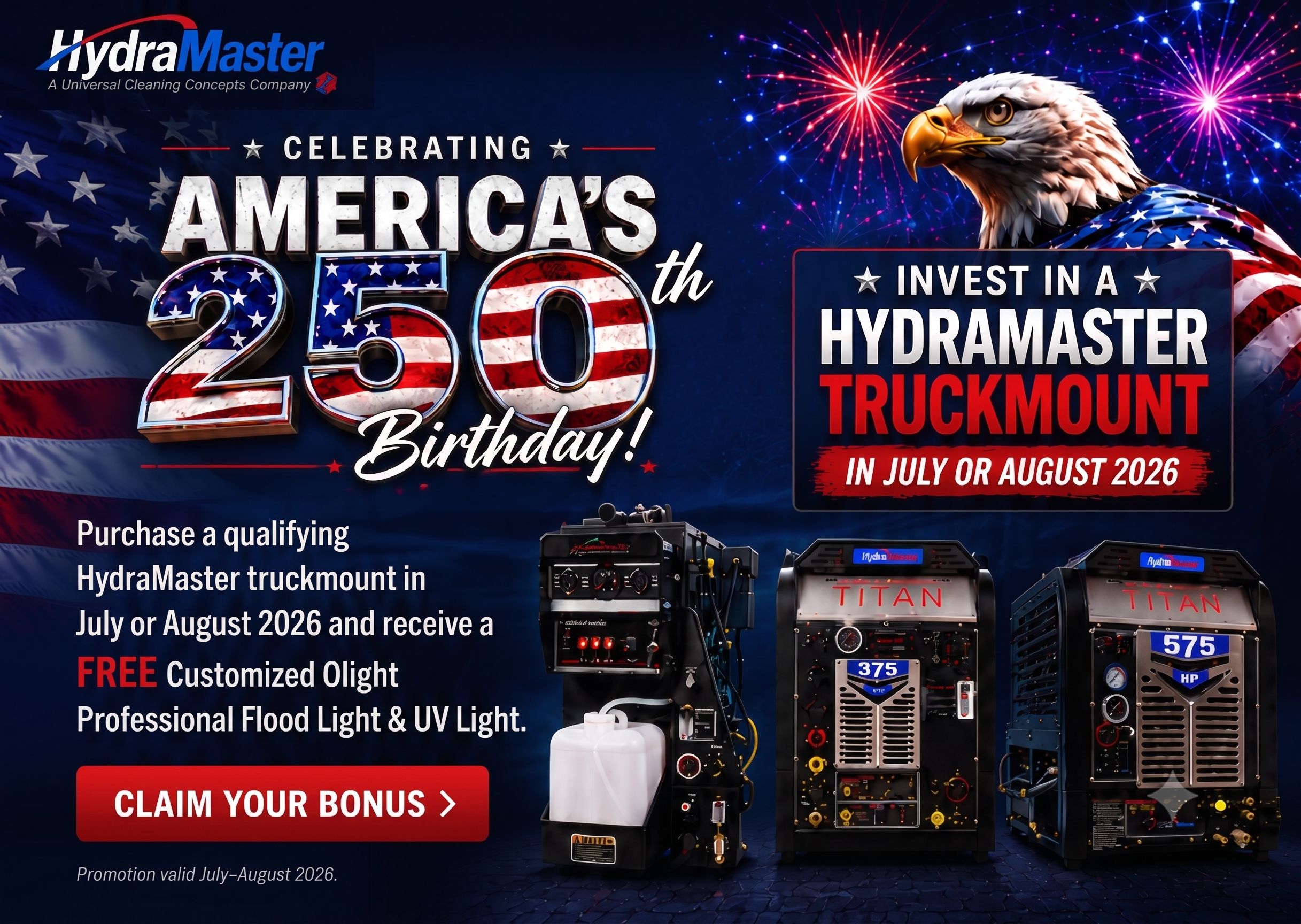 HydraMaster 250th Birthday Celebration Hero